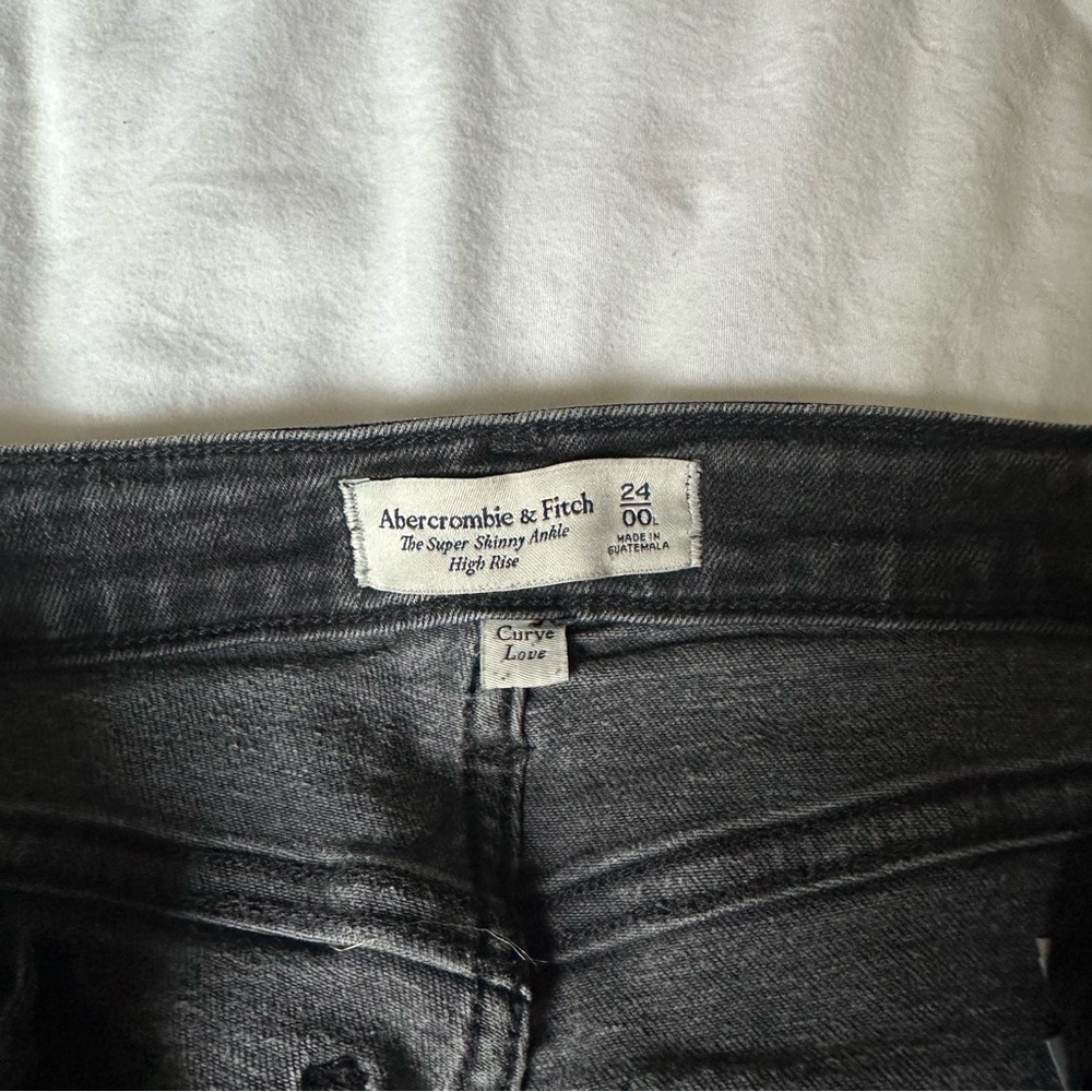 Abercrombie and Fitch grey skinny jeans size 24 curve love - Picture 6 of 7